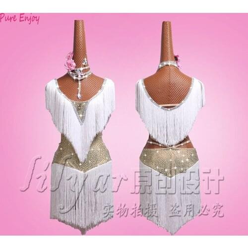 Customized Latin Dance Dresses Latin Dance Performing Dresses Latin Dance Skirt Female Bellux Skirt Shining Water Diamond dress