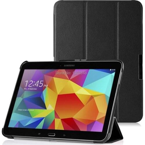 Lightweight Wake/Sleep Stand Case Ultra Slim MagSmart PU Leather Funda Cover For Samsung Galaxy Tab 4 10.1 T530 T531 T535 Tablet