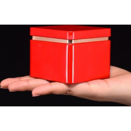 Small Metal Tea Caddy Square Tinplate Solid Color Container Tea Coffee Sugar Spice Storage Jars