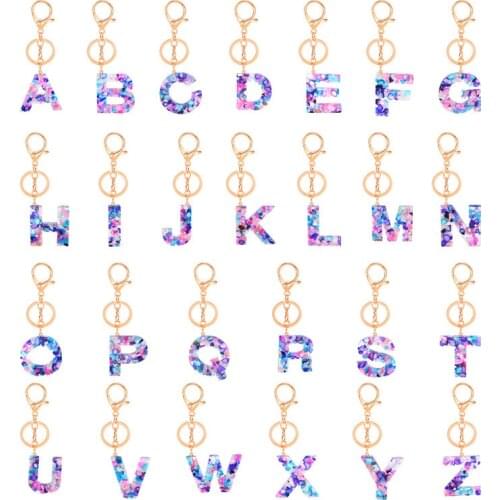 Cute 26 Letter Pendant Key Chain For Women Men Acrylic Keychain A To Z Keyring Holder Luxury Key Ring Charm Bag Accessories Gift