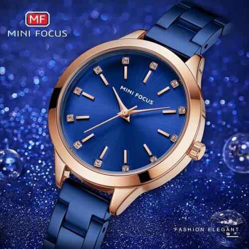 MINIFOCUS Woman Watch 2020 Rhinestone Diamond Watch Women Quartz Watches Ladies Stainless Steel Dress Christmas Gift Women Clock