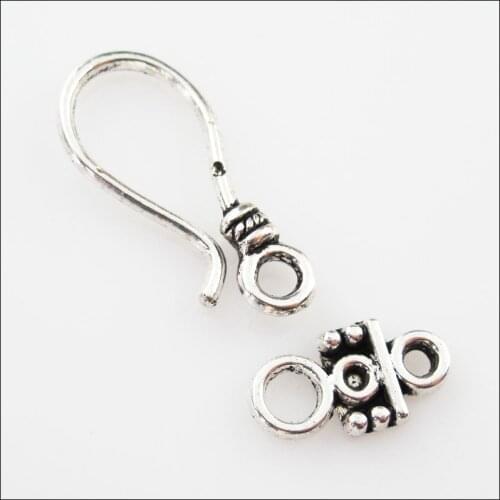 Fashion 20Sets Tibetan Silver Color Teardrop Bracelet Toggle Clasps Connectors