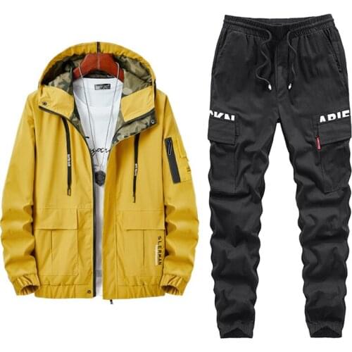 Mens 2 Pieces Sportswear Suit Hoodies Sweatpants Set Spring Autumn Mens Plus Size 9XL Hip Hop Jacket+ Pants Male Tracksuit