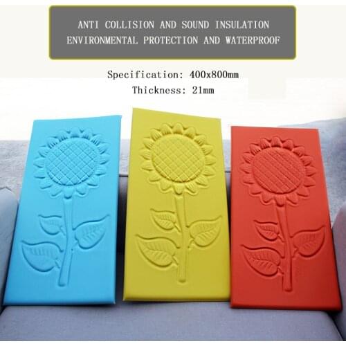 3D Soft Wall Stickers Baby Anti-collision Childrens Room Decoration Building Materials Sunflower Wall Stickers Self-adhesive