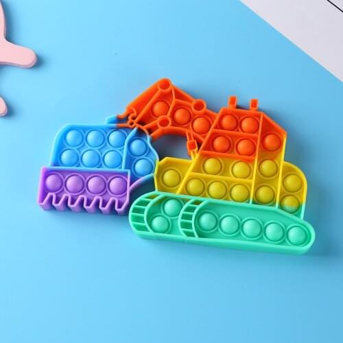 New Silicone Rainbow Excavator Push Bubble Austism Needs Antistress Relaxing Sensory Squeezing Kid Toys Gifts dropshipping