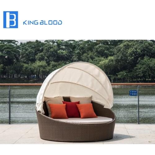 PE rattan daybed sofa sets wicker lounge chaise for home or hotel