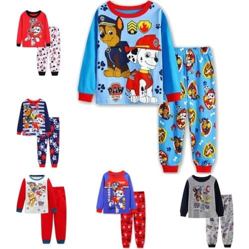 Paw patrol Pajamas Children Clothing Set Costumes Boys Spring Nightwear Patrulla Chase Cotton Sleepwear Tops Pants For Kids