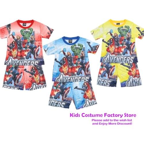 2021 New Cartoon Summer Boys Pants Pajama Suit Patterns Short Sleeve Suit Childrens Baby Clothes Sets 2-8Years Short Suit