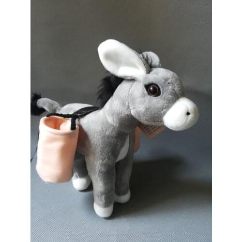 About 23x25cm lovely cartoon gray donkey plush toy with pen holder, soft doll creative toy gift h2307