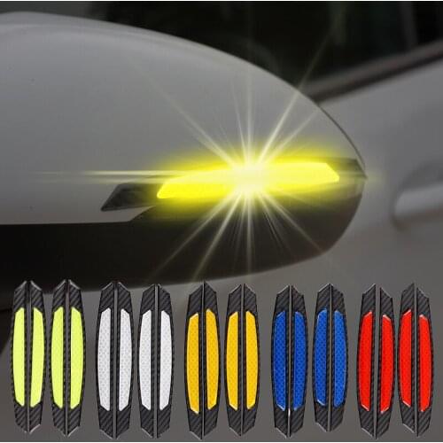 Car Door Edge Transparent Anti Scratch Protection Strips Rearview Mirror Anti-collision Protector Sticker Bumper Reflect light