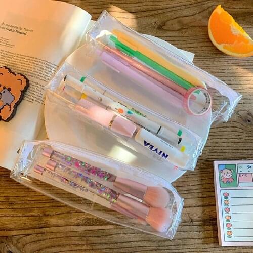 Kawaii Pencil Case for Girls Boys Gifts School Cute Transparent Pencil Box Pencilcase Korean School Stationery