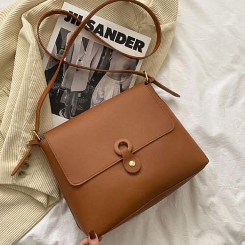 High Quality Pu Leather Messenger Bags Fashion Female Shoulder Bag Solid Color Simple Crossbody Bag Ladies Square Handbag