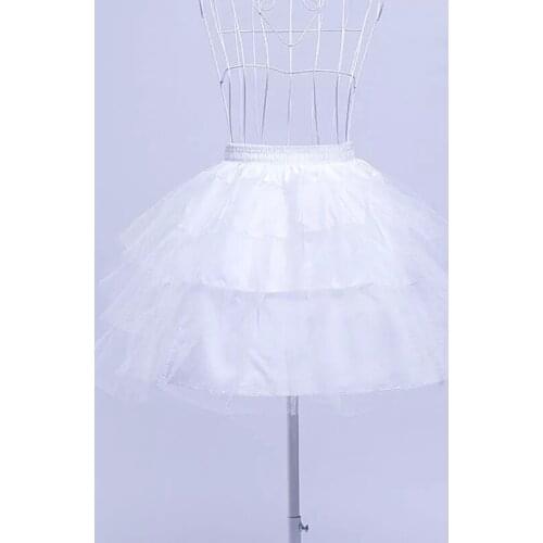 Bridal Multi Layered White Mesh Lolita Short Petticoat Tutu Skirt With Steel Ring Princess Sweet Bustle Wedding Underskirt