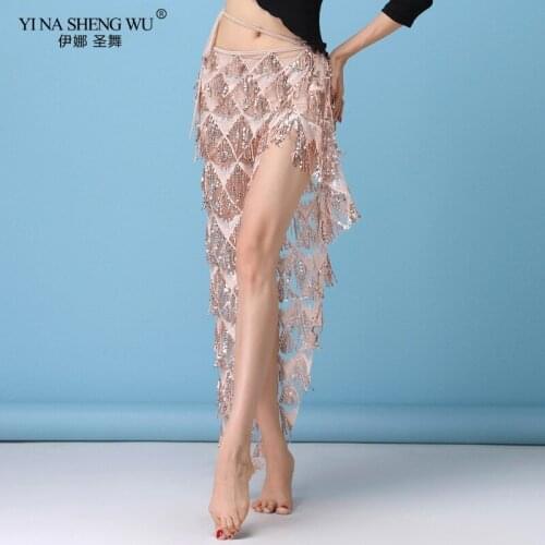 New Women Belly Dance Modal Top Hip Scarf Tribal Fringe Sequins Triangle Tassel Hip Scarves Bellydance Accessories 3 Colours