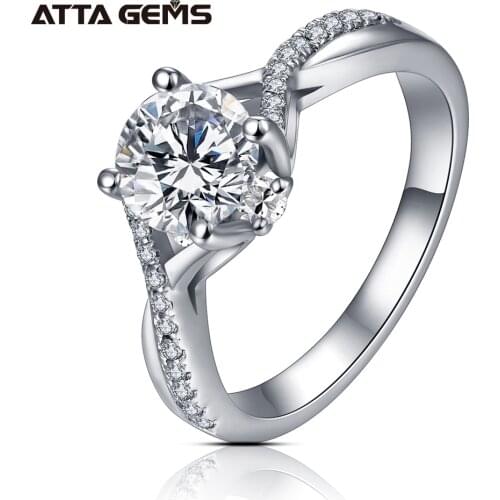 925 Sterling Silver Ring 1ct Classic Style D Color Moissanite Diamond Ring Wedding Party Anniversary Ring For Women Fine Jewelry