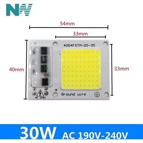 1Pcs Led Cob Lamp Chip 30W Ac190V-240V White And Warm White Smart Ic Driver For Diy 30W Watt Floodlight Spot