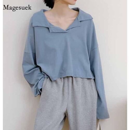 2020 Fashion Cotton Dames Blouse Plus Size Loose Ladies Blouses Solid Long Sleeve Loose Casual White Shirt Women Blusas 11197