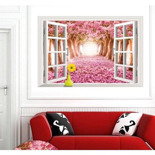 3D Happy fun wall stickers three-dimensional Household adornment wall stickers Creative wall stickers simulation window 9168004