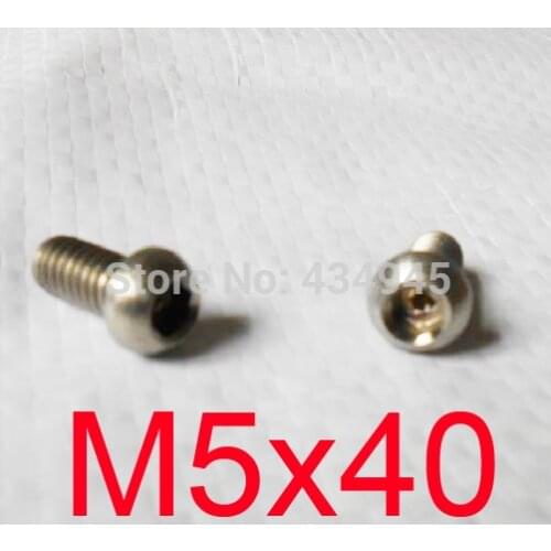 M5x40 M5 thread 40mm length button head Gr2 Ti bolts cup head HEX SOCKET Titanium screw,round head