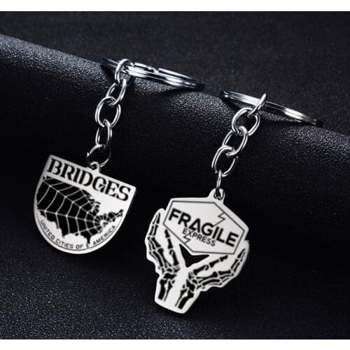 Death Stranding Keychain Stainless Steel Game Pendant Keychain for Fans