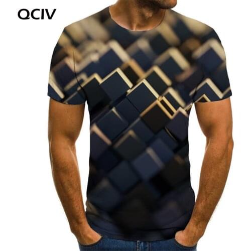 QCIV Brand Geometry T shirt Men Graphics Tshirts Casual Creativity Shirt Print Art Funny T shirts Mens Clothing T shirts Fashion