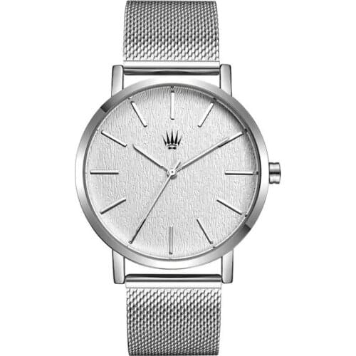 PRIVATE SILVER WHITE STELL MESH WATCH 417461372