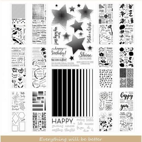 Flower Words Transparent Clear Silicone Stamp/seals for Diy Scrapbooking/photo Album Craft Decorative Cards Clear Stamp 2021 Hot