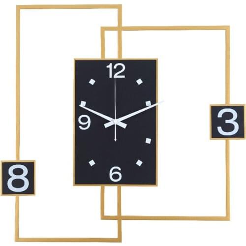 Europe Modern Wall Clock Digital Silent Luxury Creative Wall Clock Metal Wall Decor Square Duvar Saati Home Decor EB50WC