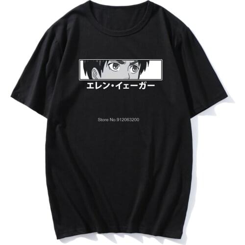 Hot Anime Attack On Titan Eyes Harajuku Print T Shirt Men/momen Fashion Loose Summer Tops Graphic Tees Pure Men T-shirt