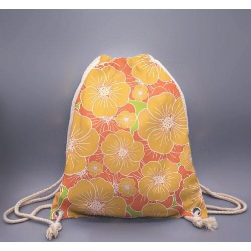 3D Print fashion Canvas Men Women Cartoon Drawstring Bag Large Capacity Gym Yoga Backpack Gift for Boys Girls