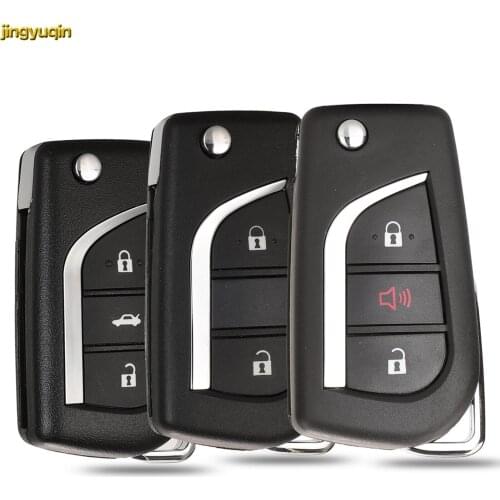 Jingyuqin 10pcs Remote Flip Folding Car Key Fob Shell For Toyota Corolla RAV4 Before 2013 2/3 Buttons Toy43 Toy48 Uncut Blade