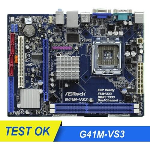 For ASRock G41M-VS3 Original Desktop Motherboard G41 LGA 775 DDR3 8G 1xPCI USB2.0 VGA Micro ATX Used Desktop Mainboard