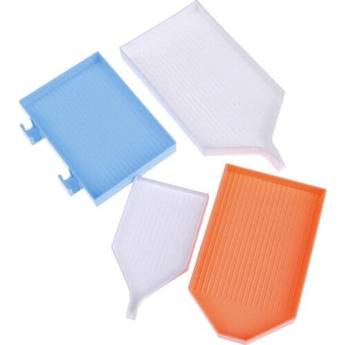 4pcs Diamond Painting Tray Plastic Rhinestone Capacity Plate For Handwork Nails Art Phone Decor Diamond Embroidery Tools
