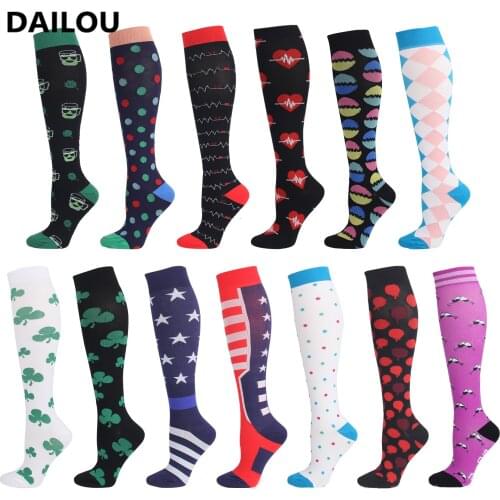 29 New Styles Unisex Compression Stockings Nylon Fitness Cycling Run Men Socks Anti Fatigue Relief Varicose Veins Women Socks