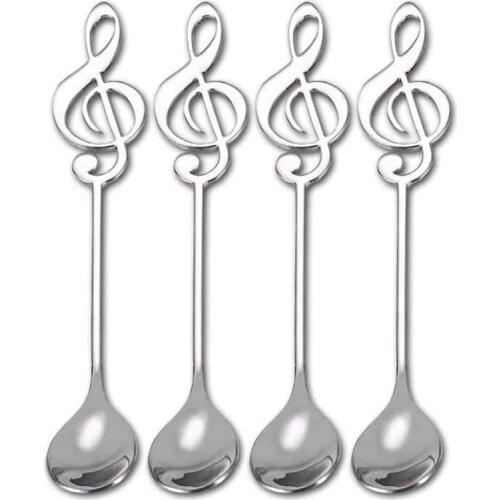 New Stainless Steel Teaspoon, Coffee Spoon, Ice Teaspoon Set, Ice Cream Spoon, Dessert Spoon Set, Milk Shake Spoon (4 PCS)