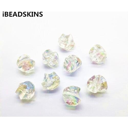 New arrival! (Choose size)Clear Aurora/AB effect Irregular twist beads for HandMade Earrings parts/Necklace DIY/Jewelry Findings
