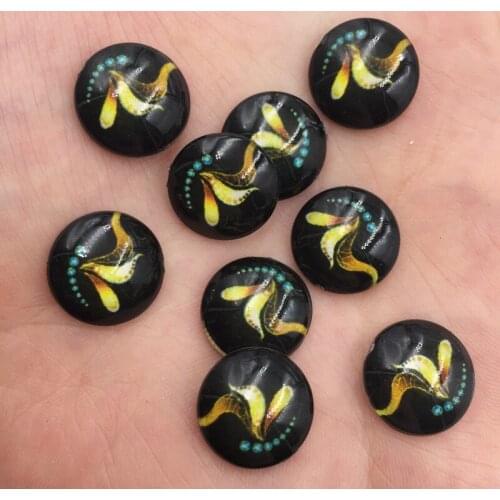 New 50pcs Resin 14mm Round banana Flatback Rhinestone Ornaments DIY Wedding Appliques Craft SF895