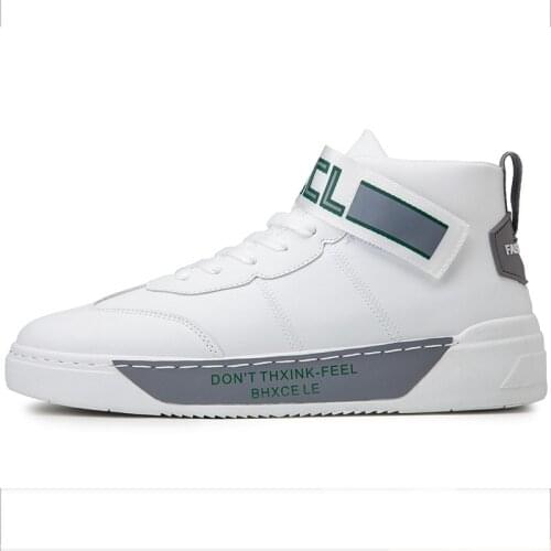 New Mens Sneakers Fashion Trend High-top Casual Shoes Flat Mesh Breathable Velcro Wild Shock Absorption Casual Shoes B23-13