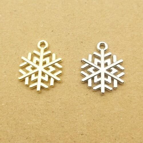 10pcs 16x19mm snowflake charms for jewelry making earring pendant bracelet and necklace charm