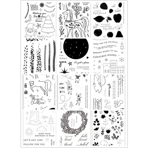 11x16 Animal flowers Transparent Clear Silicone Stamp/Seal for DIY scrapbooking/photo album Decorative card making