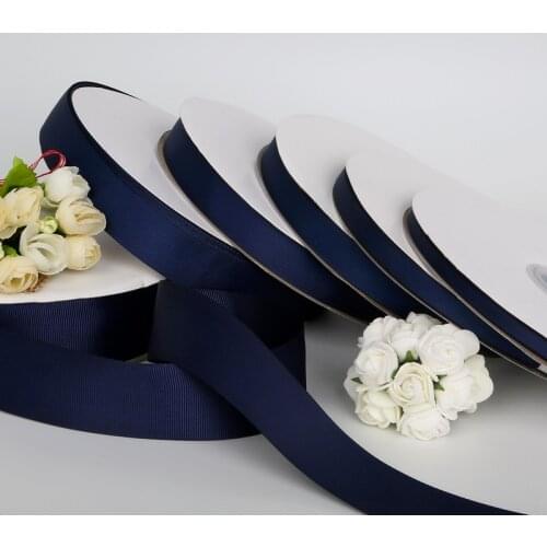 Wide 7/10/15/20/25/38mm Navy Blue Stripe Satin Ribbon Polyester Grosgrain Ribbon for DIY Clothing Accessories Party Decoration