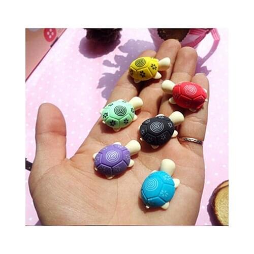 Cute Colorful Turtle Shape Cleansing Rubber Eraser Stationary Kid Gift Toy 2pcs/set
