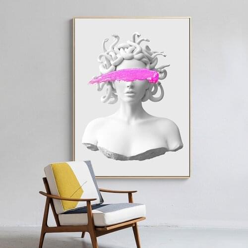 Sculpture of Medusa Canvas Paintings Graffiti Art Posters and Prints Wall Art Pictures for Living Room Home Cuadros Decoration
