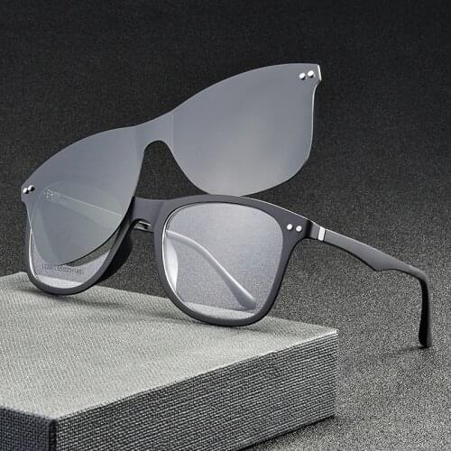 TR90 Retro Sunglass Men Women Polarized UV400 Clip On Myopia Optic Prescription Glasses Frame Male Square Eyewear NX