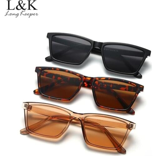 LongKeeper 2021 Fashion Square Sunglasses Women Brand Design Black Cat Eye Sun Glasses Ladies Driving Eyewear Vintage Shades