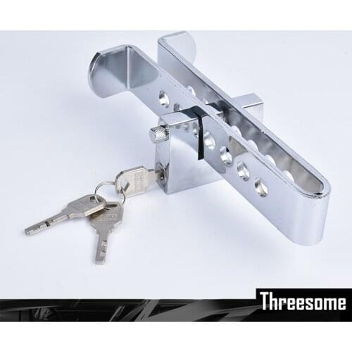 SRXTZM Anti-theft Brake Pedal Lock Car Auto Stainless Steel Clutch Locking Anti-theft Device Silver Car Brake Safety Lock Tools