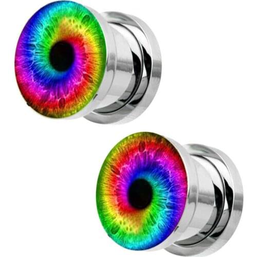 TIANCIFBYJS Ear Tunnels Surgical Steel Logo Earring Expander Gauges Screw Ear Plugs Stretchers Body Jewelry Piercing 70/140pcs