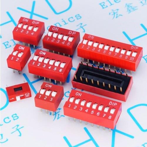 Toggle Switches DIP switch code switch 2.54mm 1P 2P 3P 4P 5P 6P 8P 9P 10P for smart device