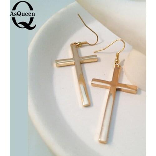 Vintage Fashion Classic Cross Drop Earrings for Women Bohemian Large Long Earrings Jewelry