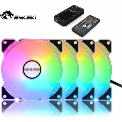 Bykski Water Cooling Radiator Fan Computer PC Case Fan 120mm Adjustable LED Light 5v A-RGB Controller Heatsink Cooler Mute